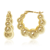 Bubble Hoop Earrings in gold, secondary view