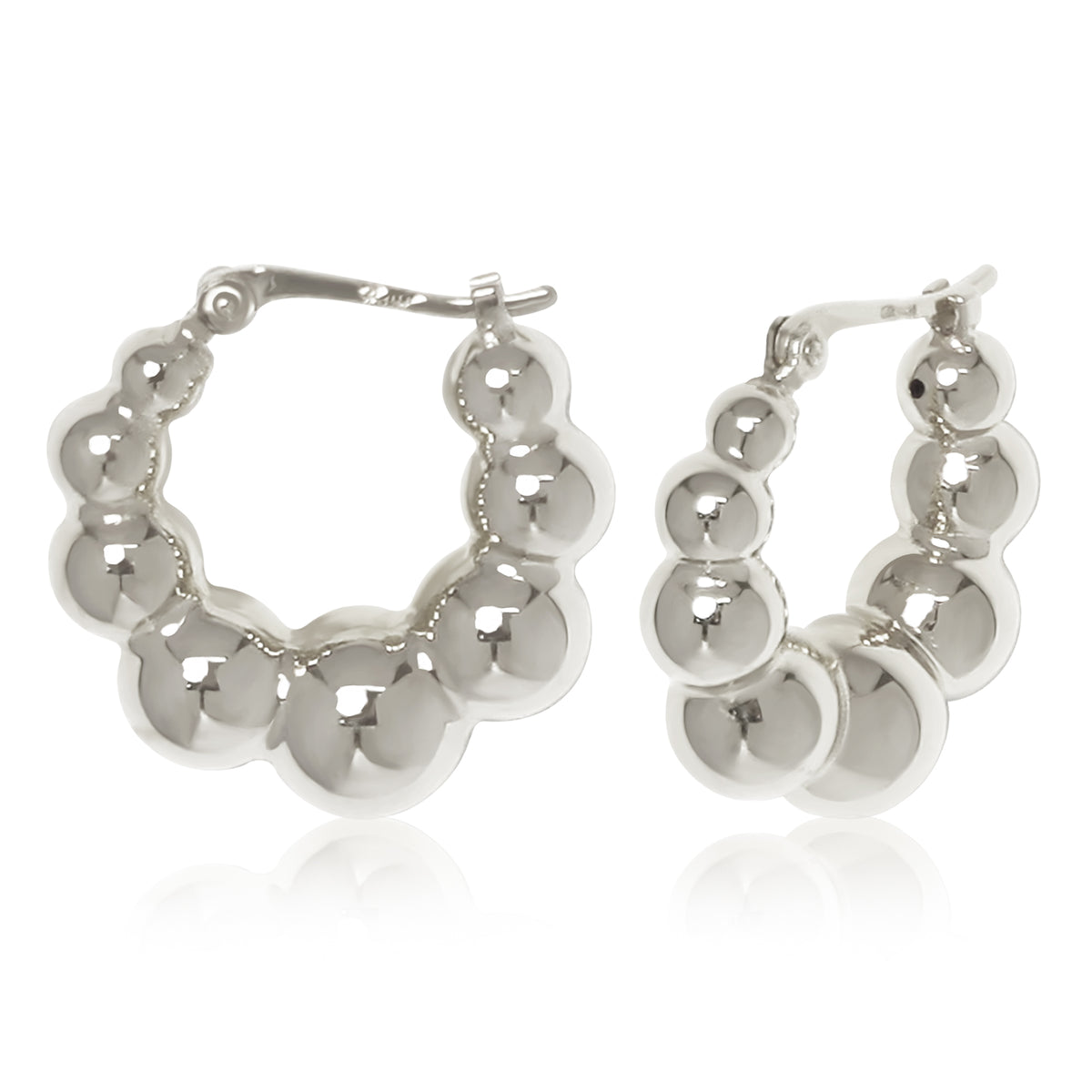 Bubble Hoop Earrings in sterling silver, primary view