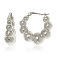Bubble Hoop Earrings in sterling silver, secondary view
